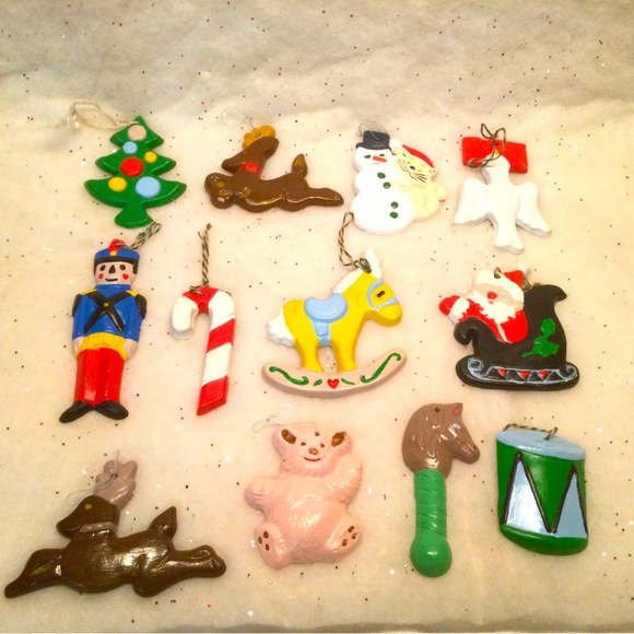 Hand Crafted Holiday Vintage Ceramic Christmas Ornaments 2 Snowman